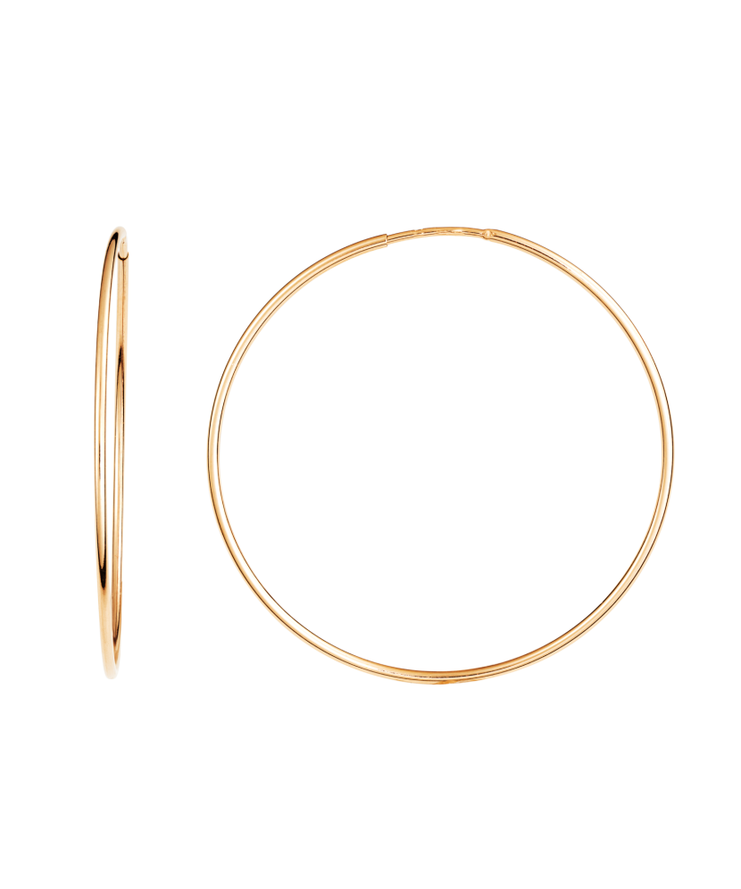 Gold hoop earrings 35mm