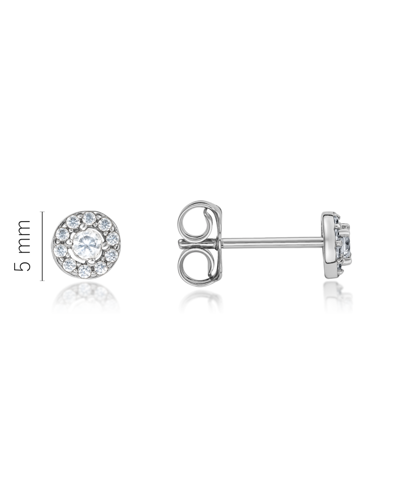 White gold earrings with zircons