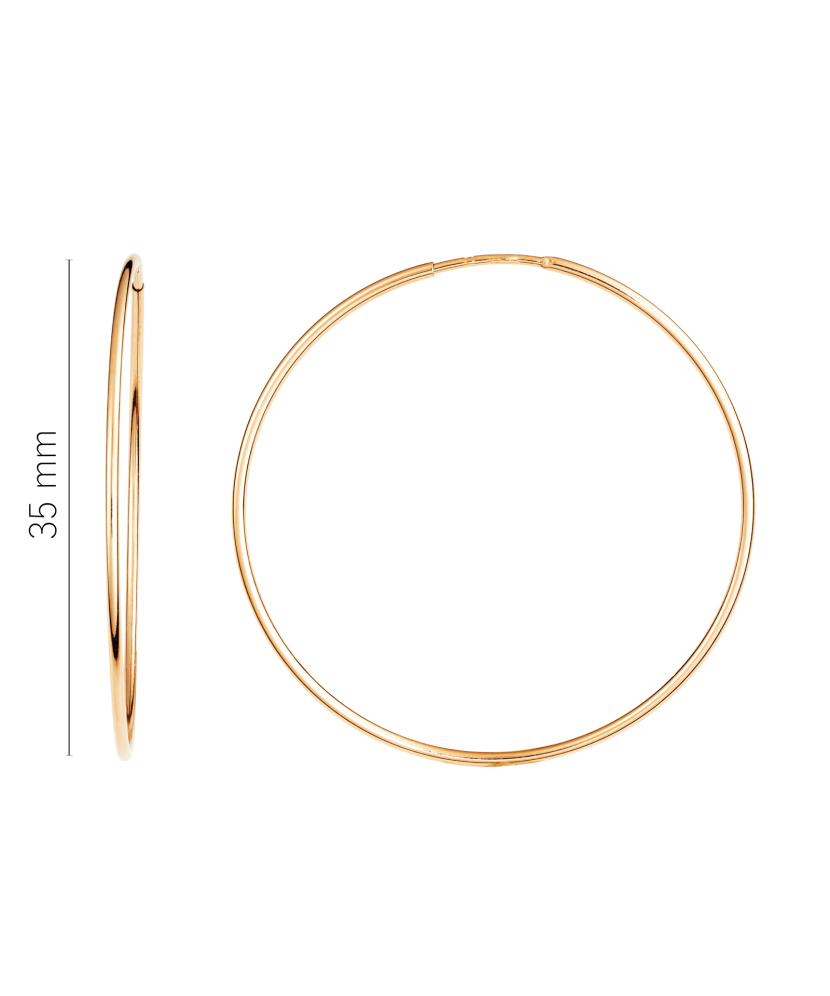 Gold hoop earrings 35mm