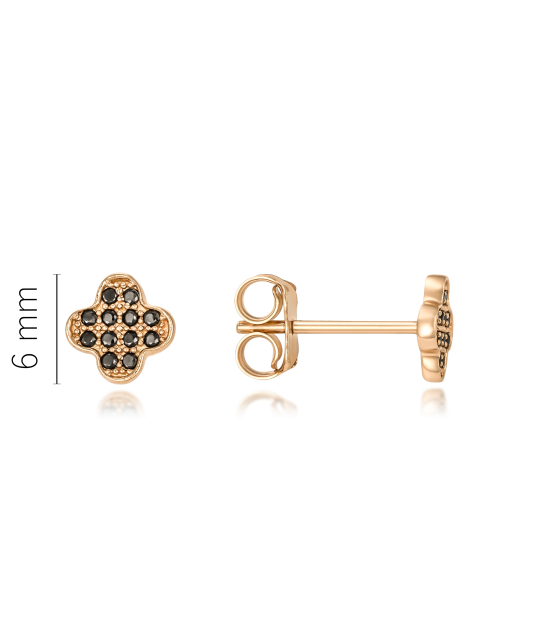 Gold earrings with zircons
