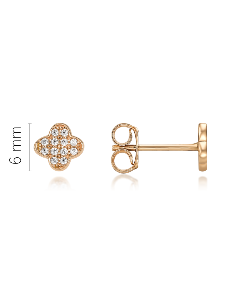 Gold earrings with zircons