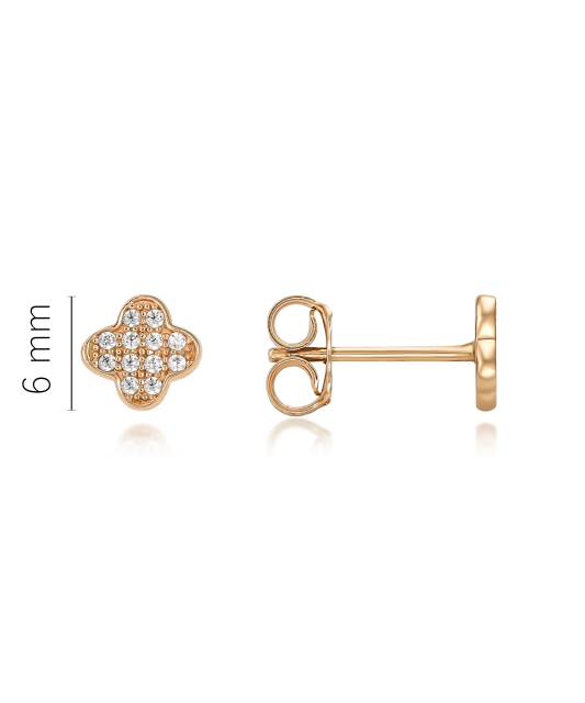 Gold earrings with zircons