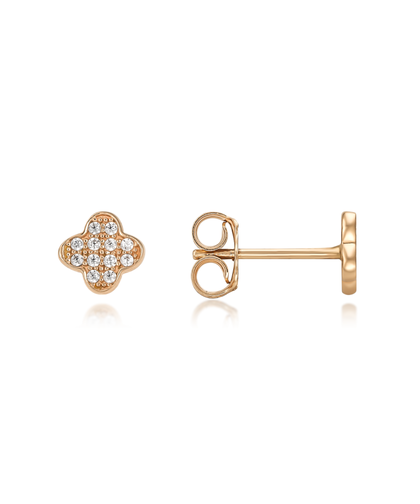Gold earrings with zircons