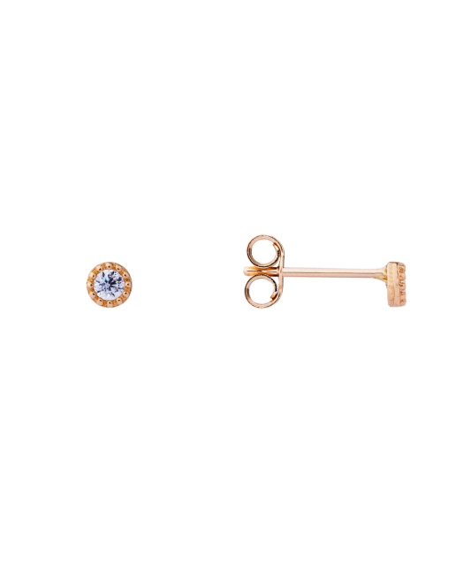 Gold earrings with zircons
