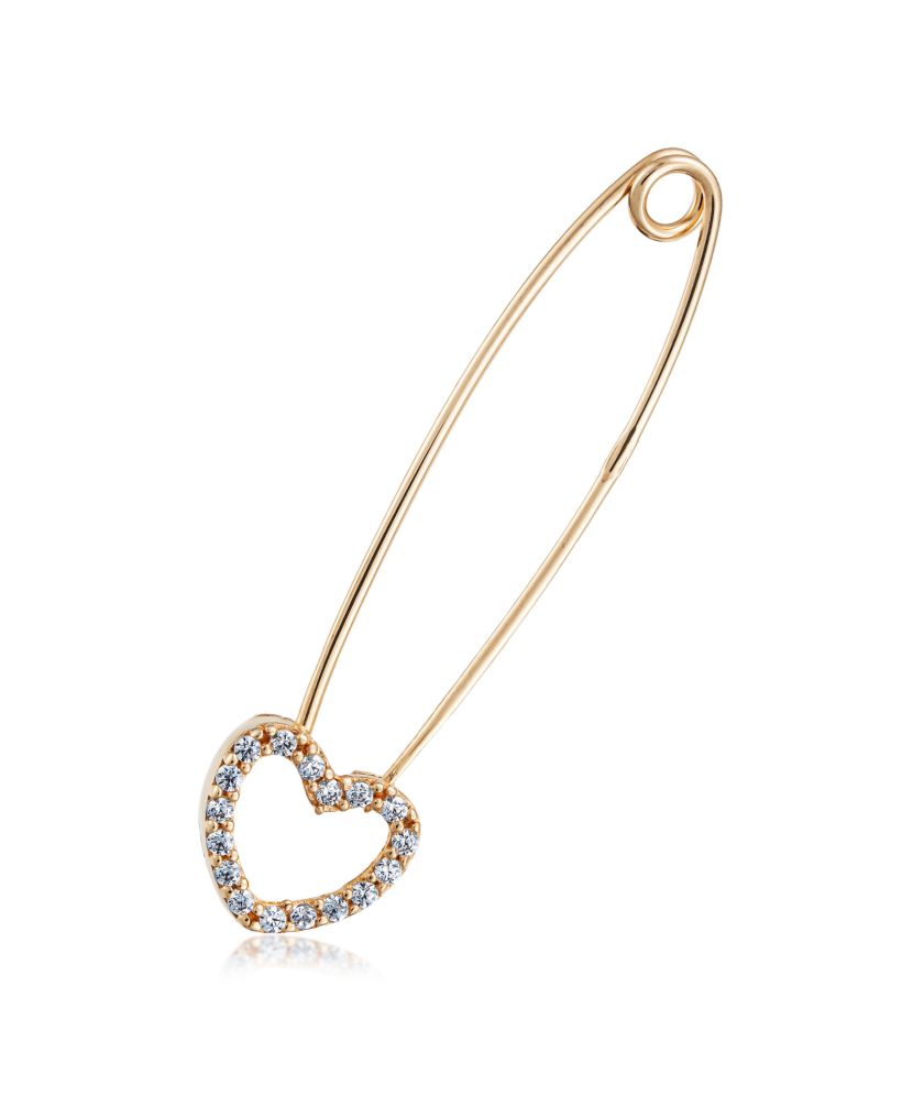 Золотая брошь с цирконами