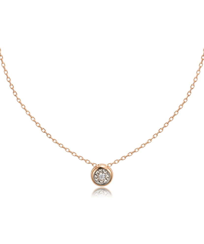 Золотая цепочка с бриллиантовым подвеской