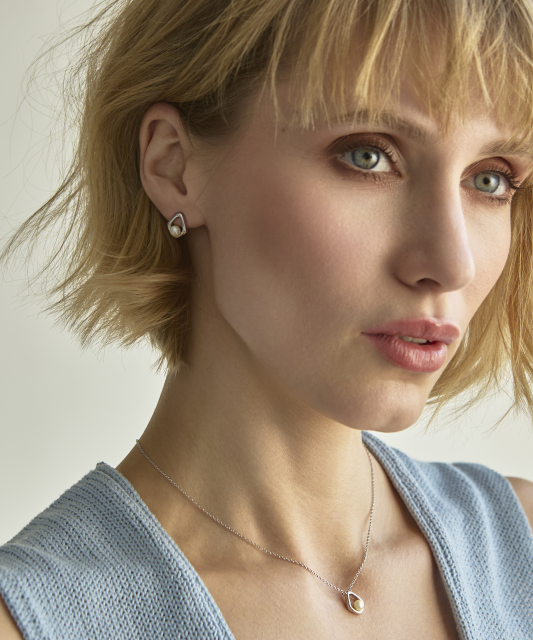 Серебряная цепочка с жемчужной подвеской