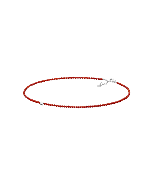 Коралловое колье с серебром