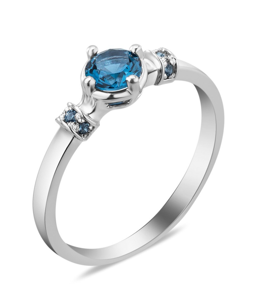 Sterling silver ring with london topaz