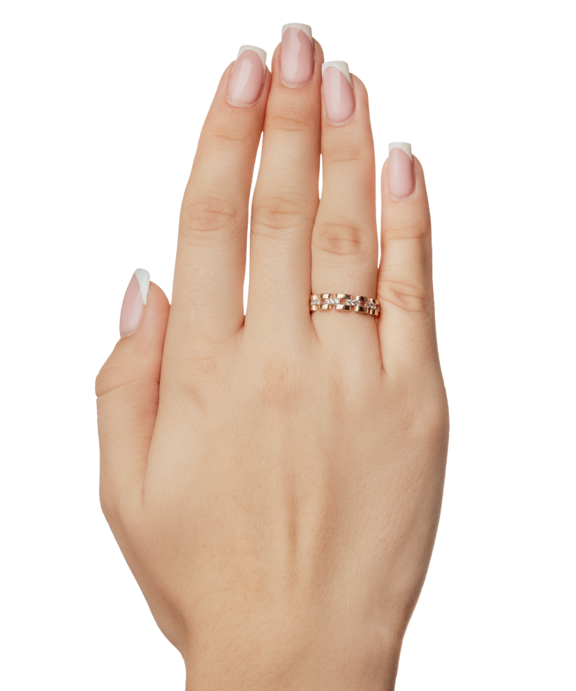 Gold ring with zircons