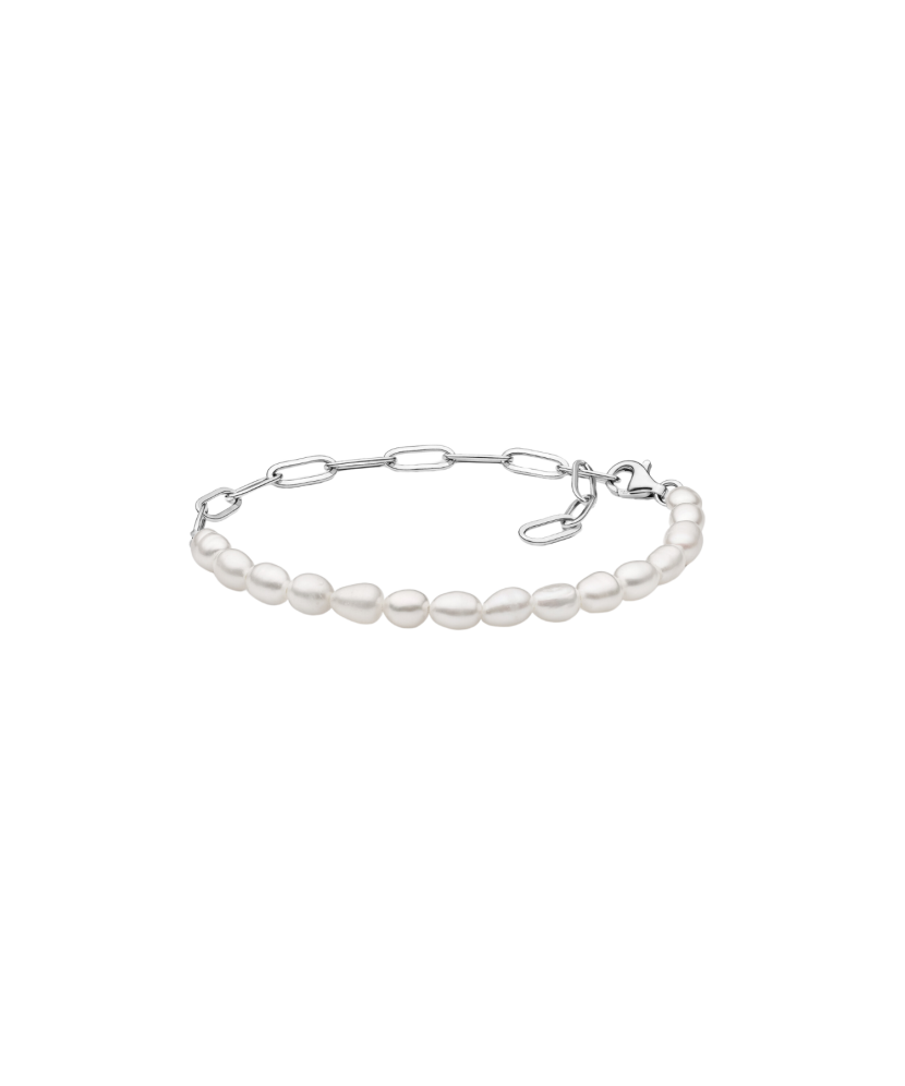 Pearl bracelet with silver