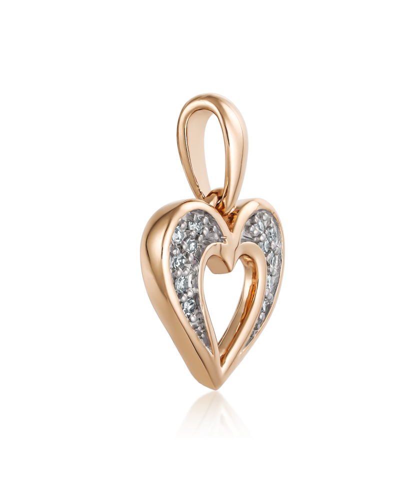 Gold pendant with diamond "Heart"