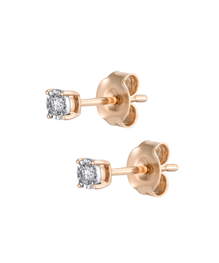 Gold earrings with diamonds