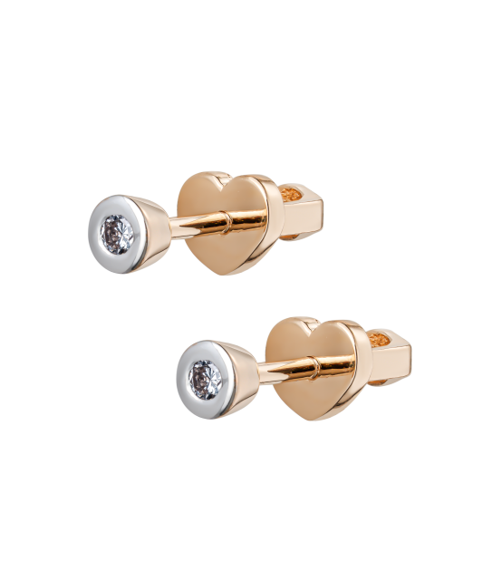 Gold earrings with diamonds