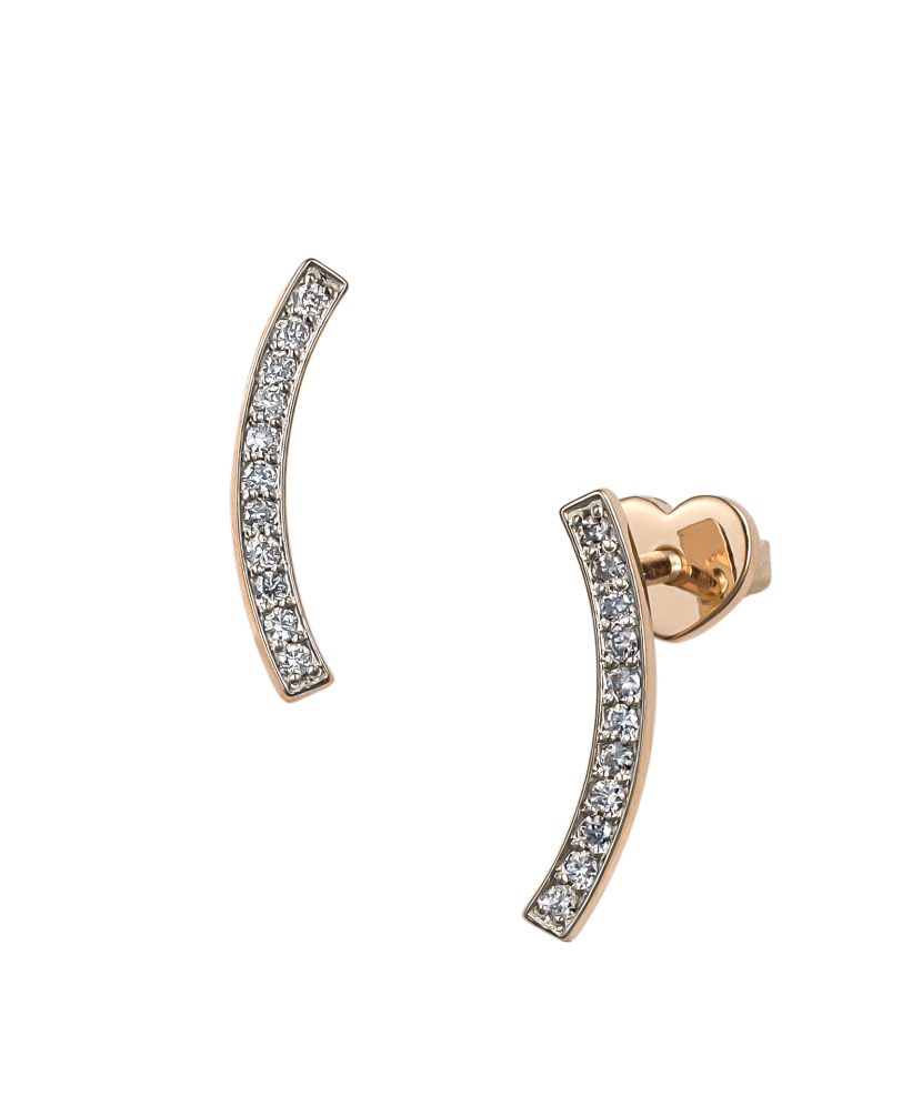 Gold earrings with diamonds