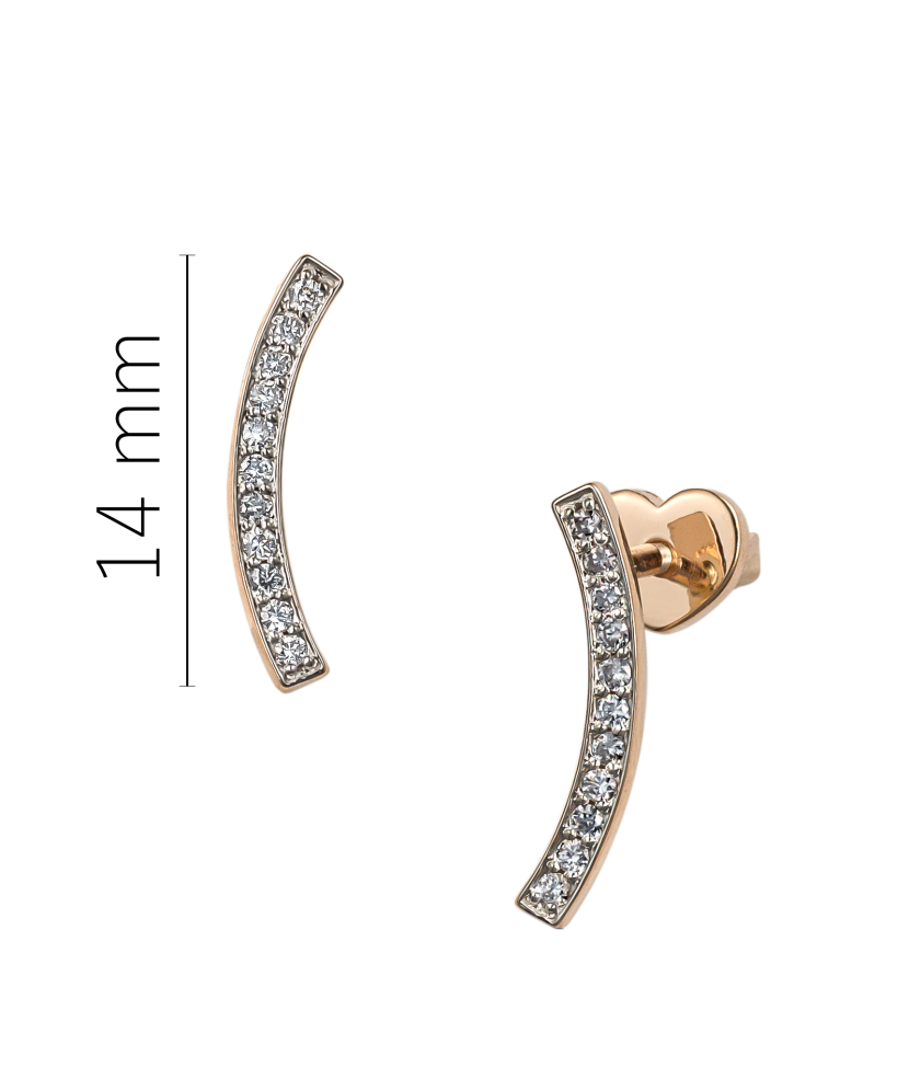 Gold earrings with diamonds