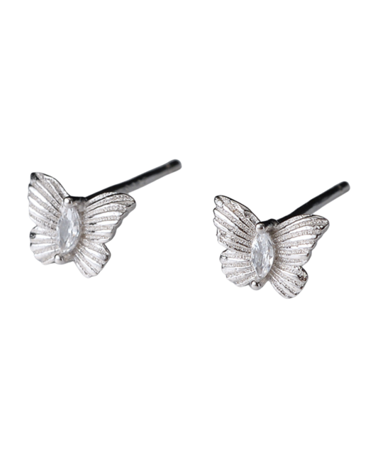 Серьги из серебра с цирконами "Бабочка"