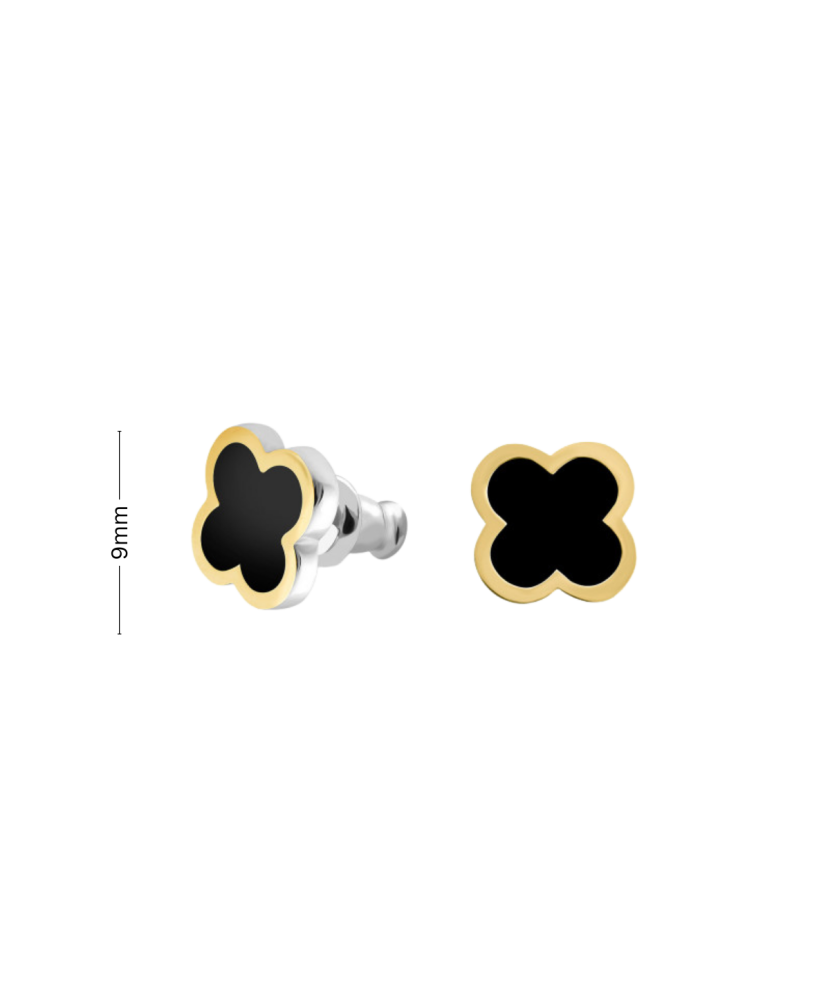 Gold plated silver earrings with onyx