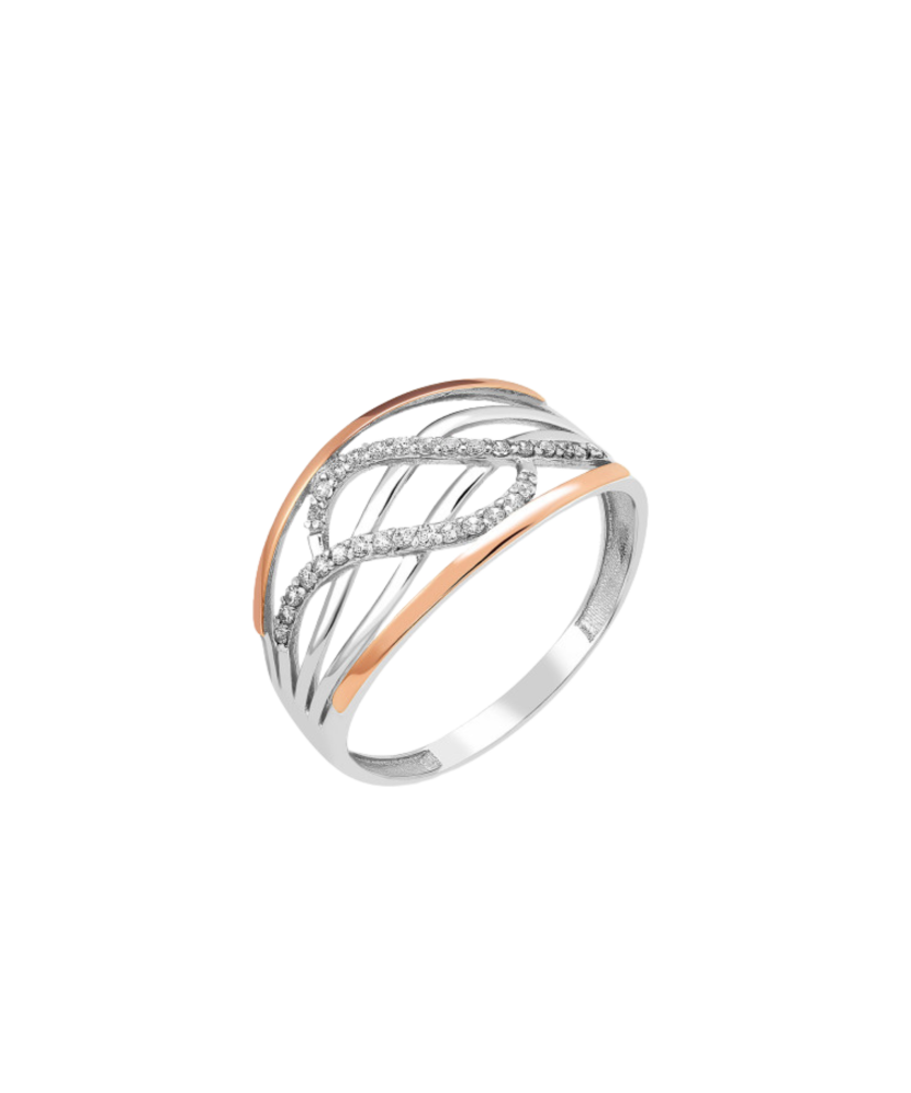 Sterling silver ring gold plated with zircons Sterling silver ring gold plated with zircons