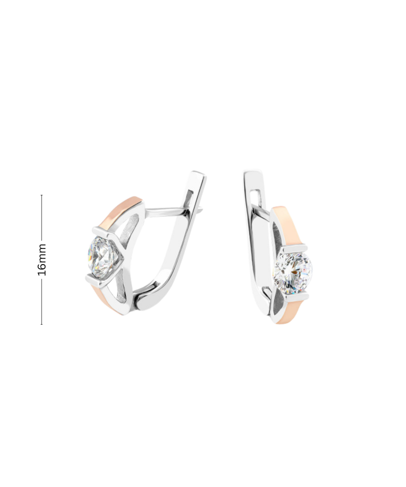 Sterling silver earrings gold plated with zircons