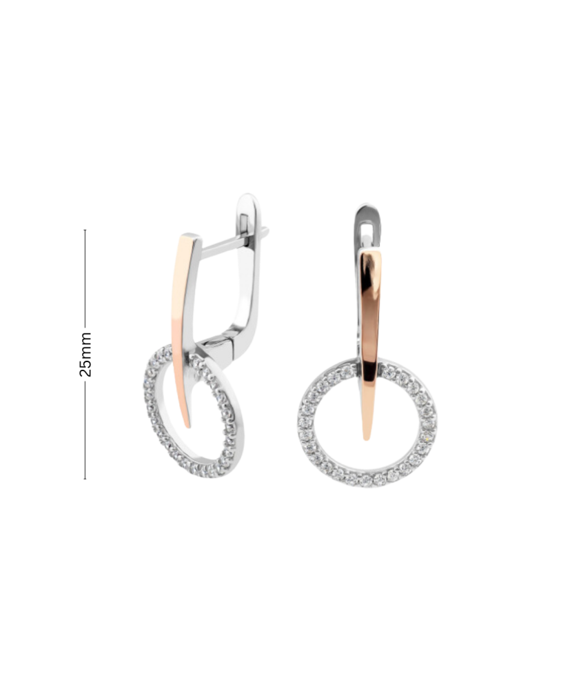 Sterling silver earrings gold plated with zircons