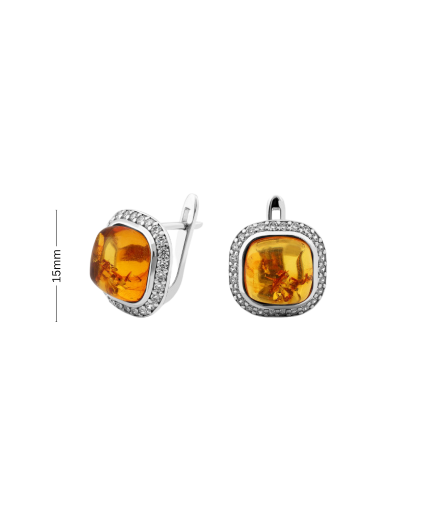 Sterling silver earrings gold plated with amber Sterling silver earrings gold plated with amber