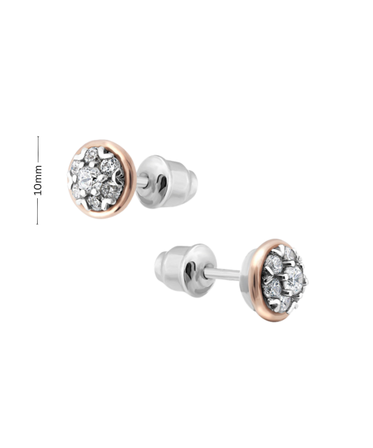 Sterling silver earrings gold plated with zircons