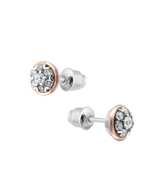 Sterling silver earrings gold plated with zircons