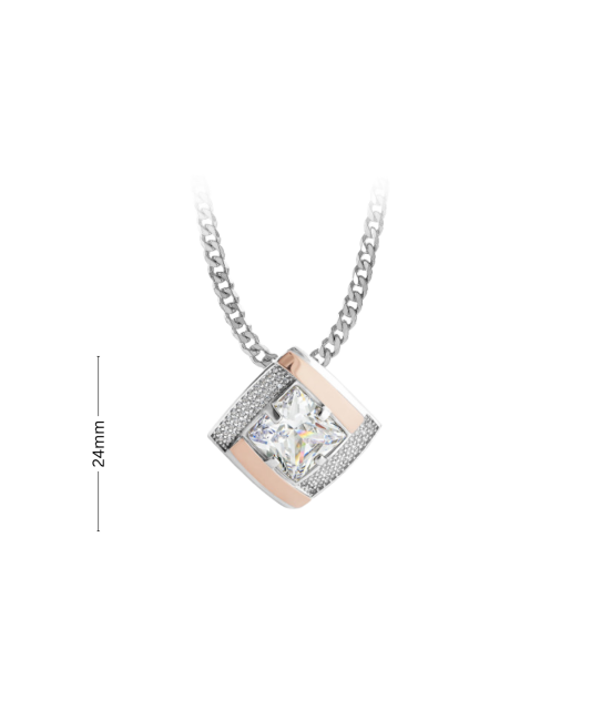 Gold plated Sterling silver pendant with zirconium