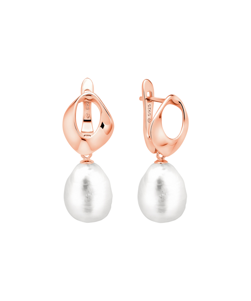 Gilded sterling silver earrings with pearls Gilded sterling silver earrings with pearls