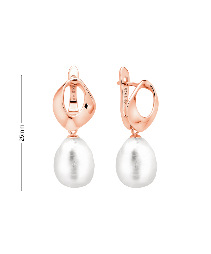 Gilded sterling silver earrings with pearls Gilded sterling silver earrings with pearls