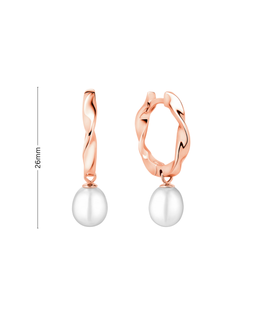 Gilded sterling silver earrings with pearls