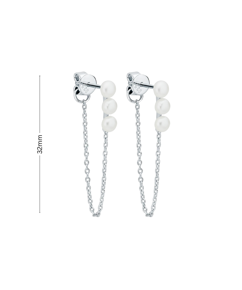 Sterling silver earrings with pearls