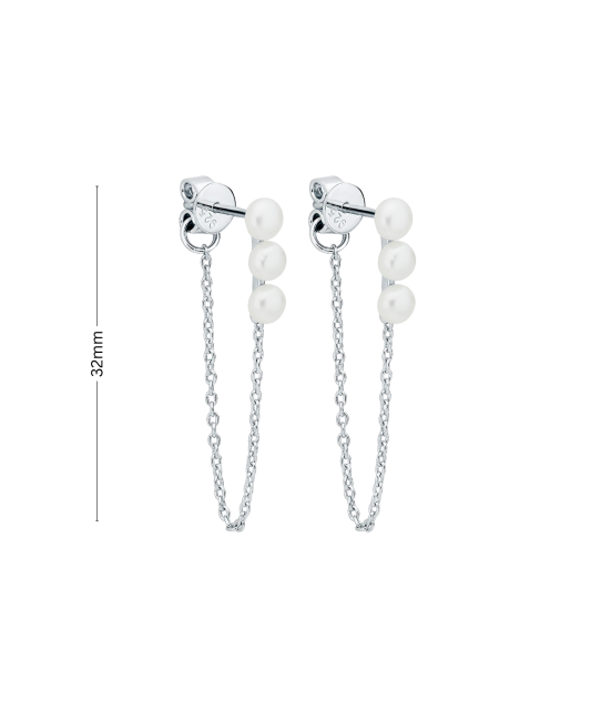 Sterling silver earrings with pearls