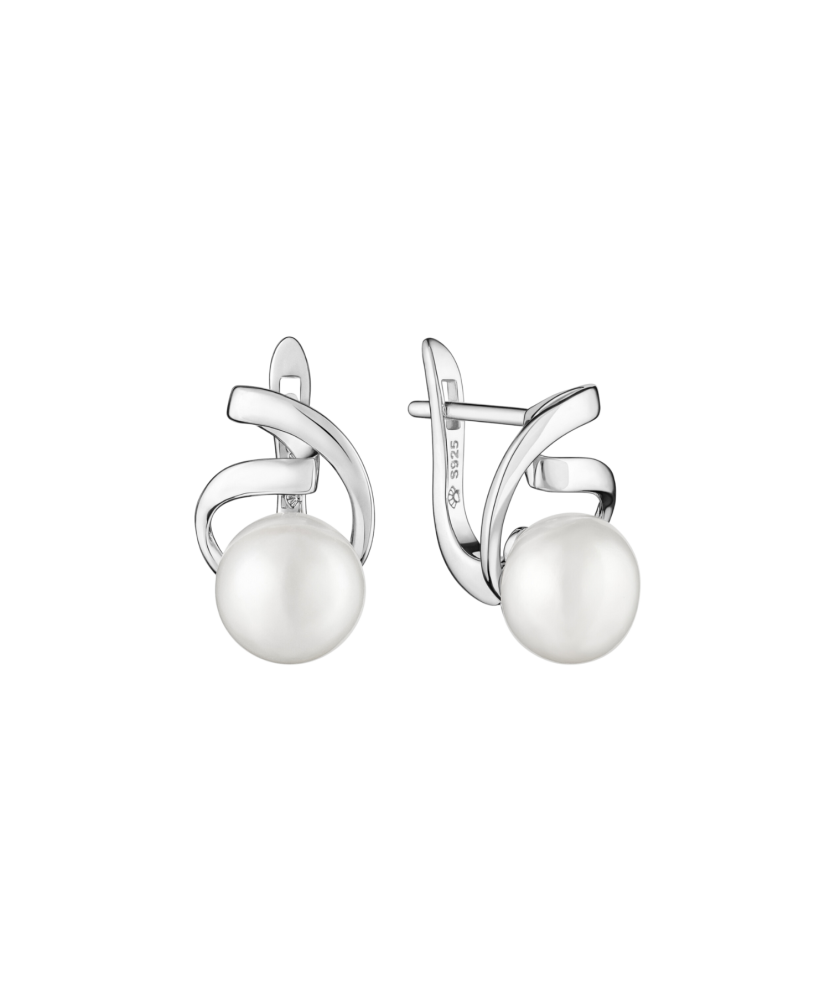 Sterling silver earrings with pearls Sterling silver earrings with pearls