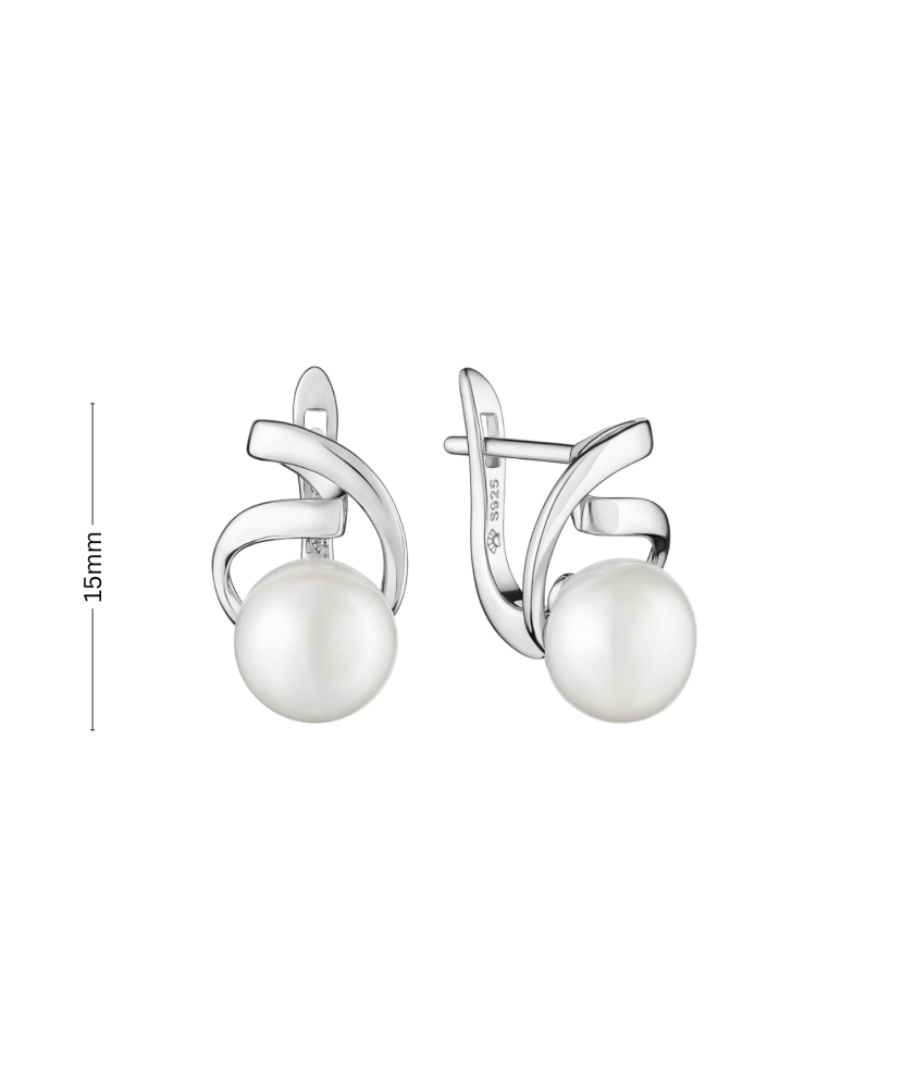 Sterling silver earrings with pearls Sterling silver earrings with pearls