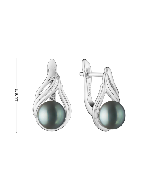 Серьги из серебра с жемчугом