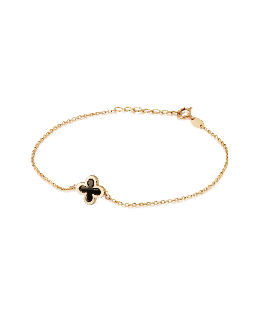 Gold bracelet with onyx