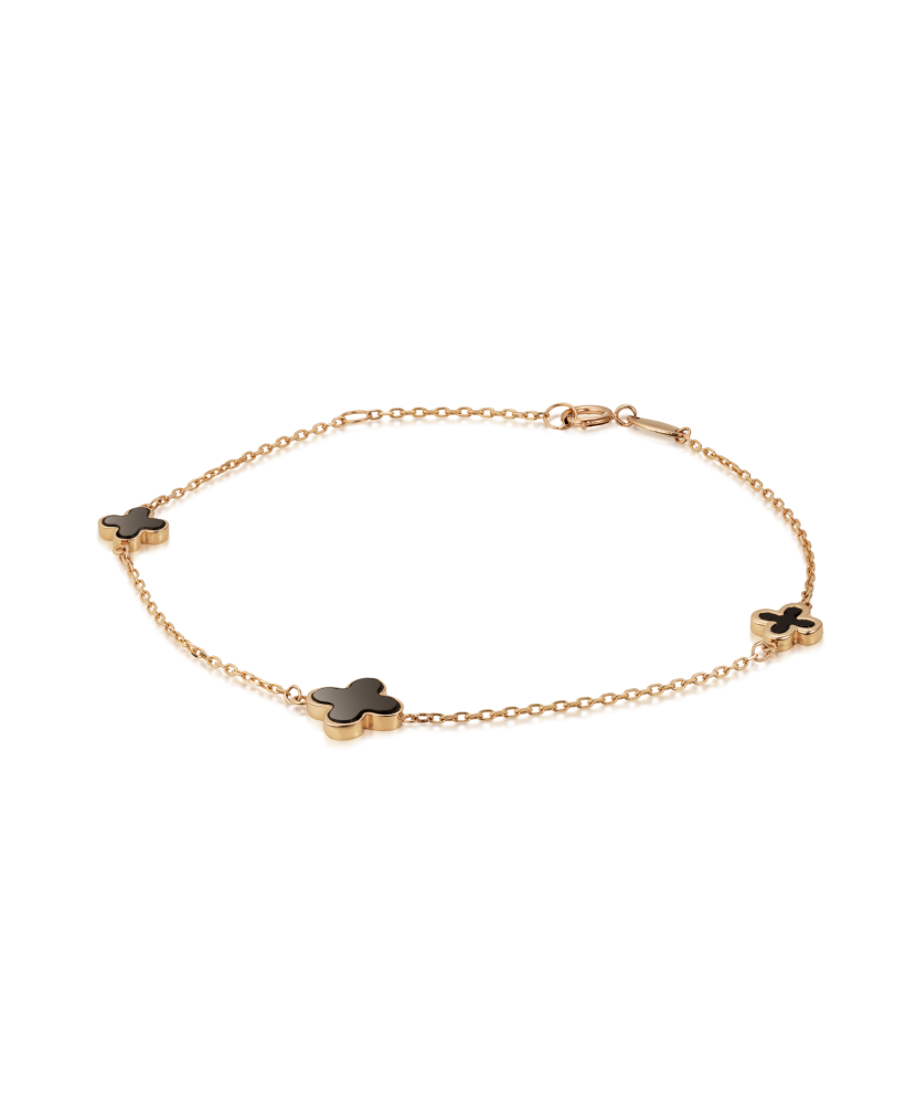 Gold bracelet with onyx