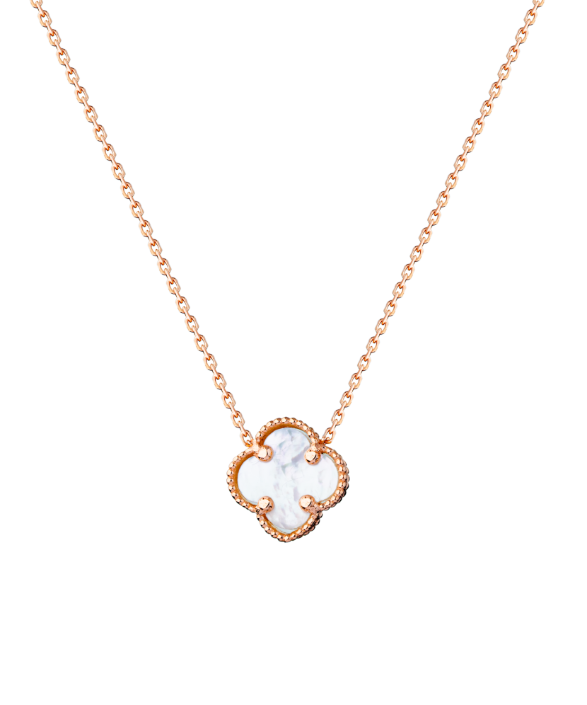 Gold chain with nacre pendant