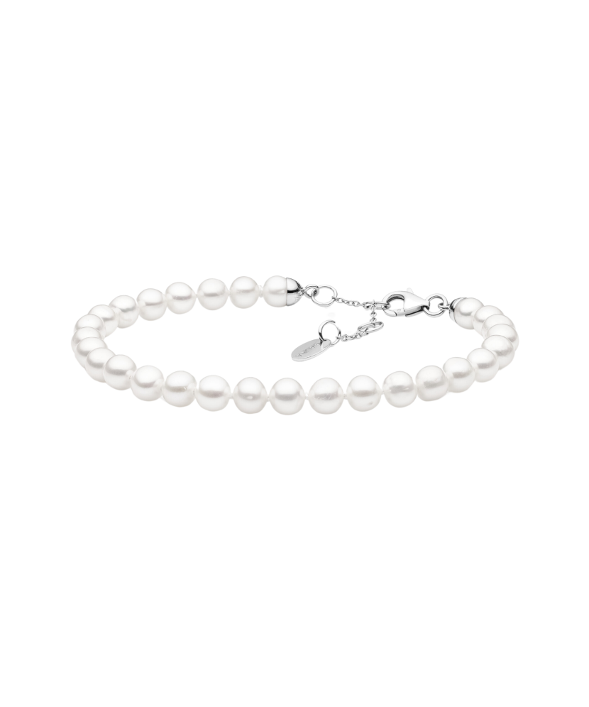 Pearl bracelet with silver