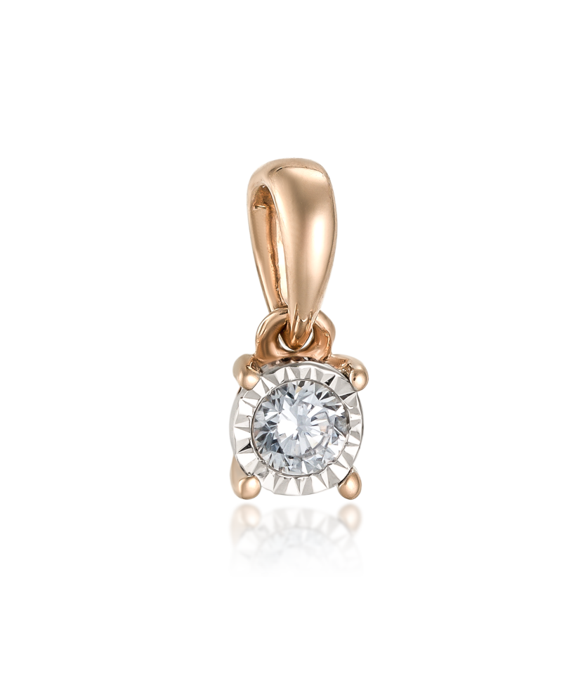 Gold pendant with diamond