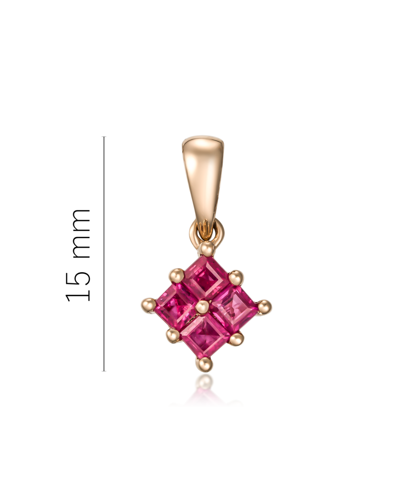 Gold pendant with rubies