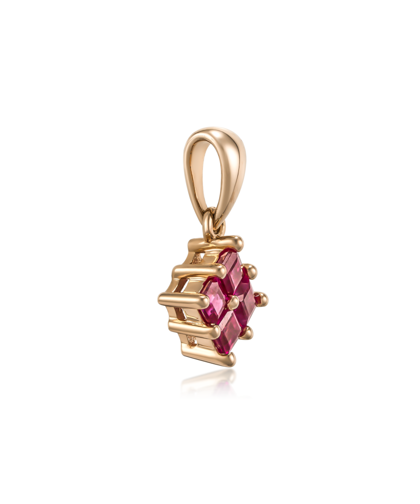 Gold pendant with rubies