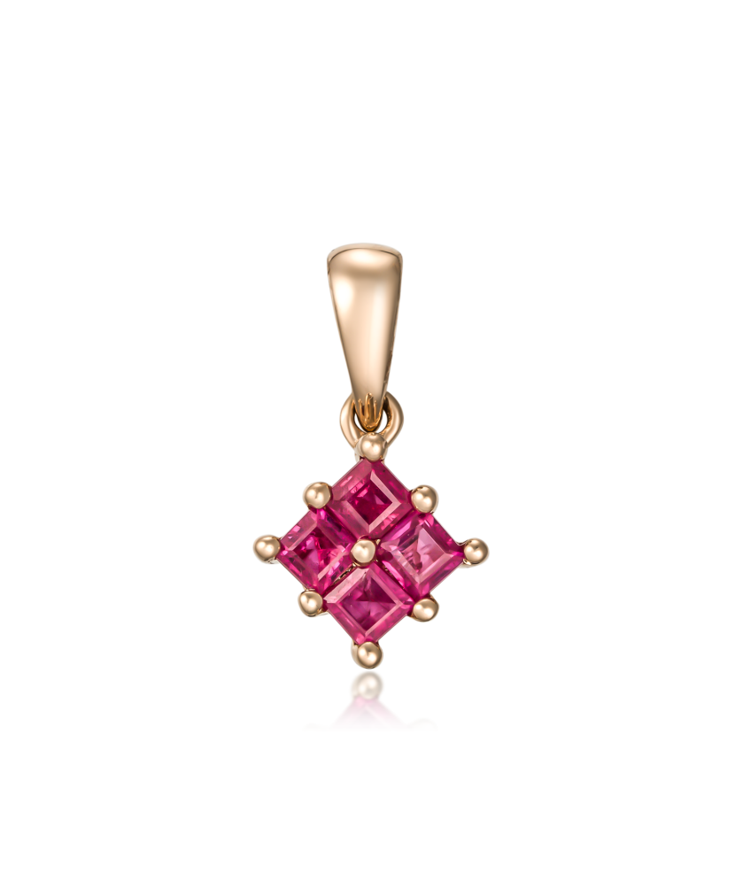 Gold pendant with rubies