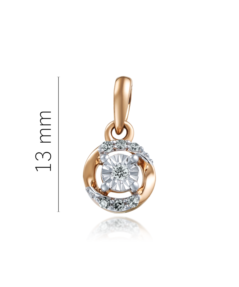 Gold pendant with diamonds