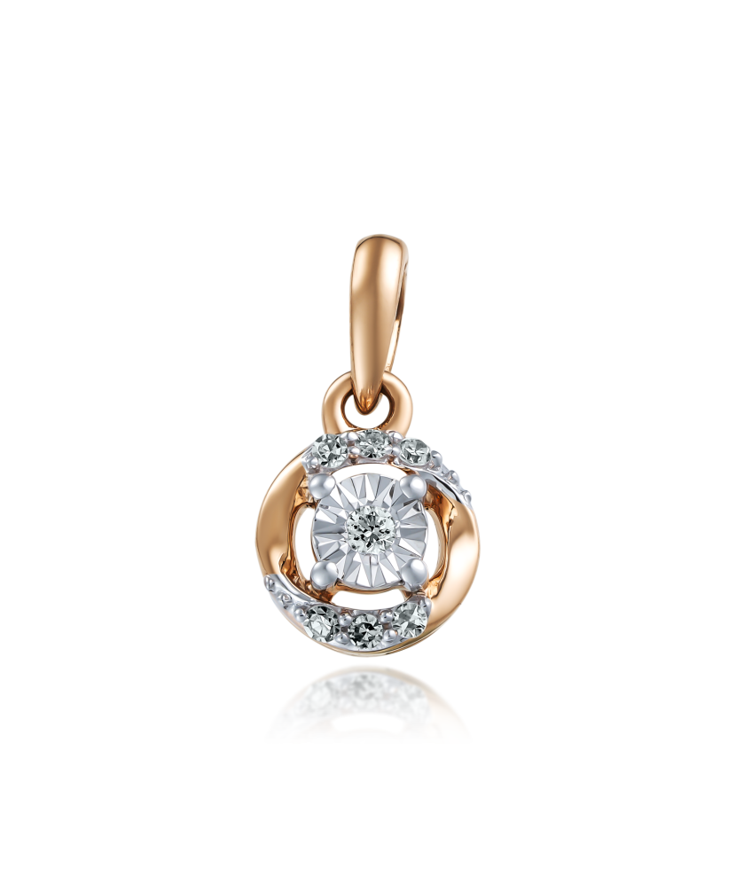 Gold pendant with diamonds