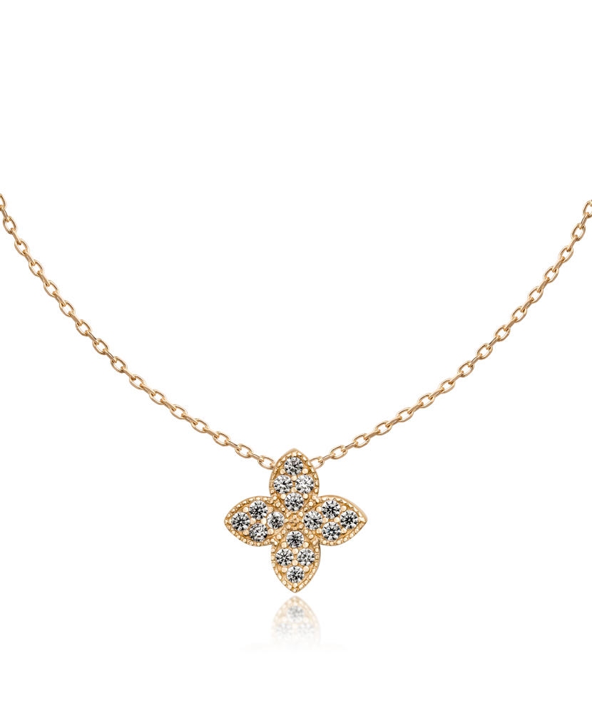 Gold chain with zirconium pendant