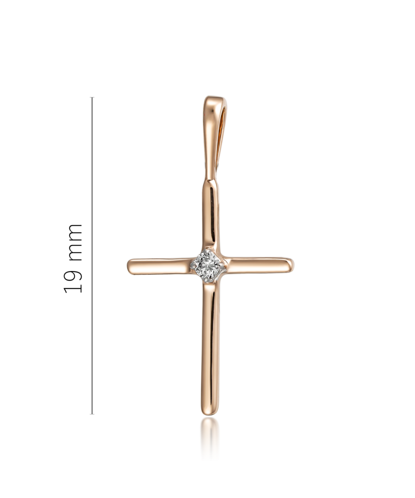 Gold pendant with diamond "cross"