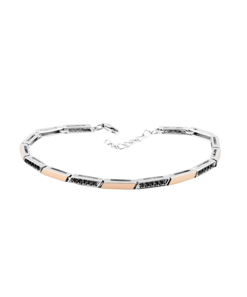 Gold plated sterling Silver bracelet with zircons